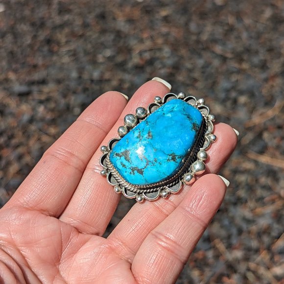 Navajo Native American Ring Women's Turquoise Sterling Silver NA Jewelry - Picture 6 of 10